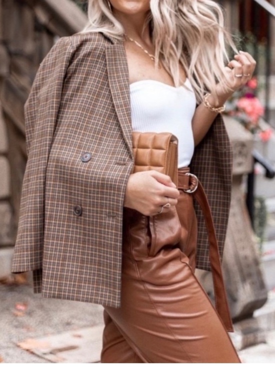 Madewell Jackets & Blazers - Madewell Caldwell Blazer Mandell Plaid Double Breasted Brown Tan Size L
